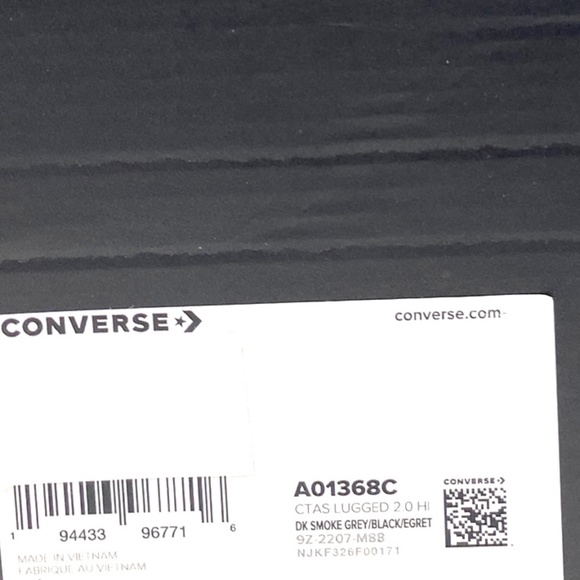 Converse Chuck Lugged 2.0 High Platform Shoes Canvas Smoke Gray Women's A01368C - Picture 8 of 9